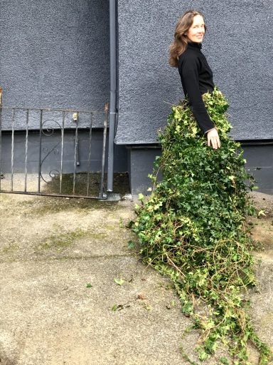 Long skirt of real ivy