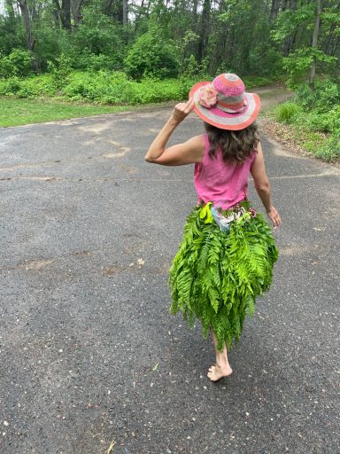 Skirt of real ferns