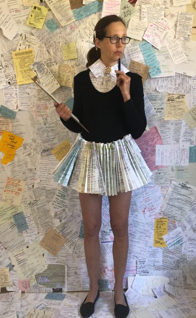 Pleated skirt made of to-do lists